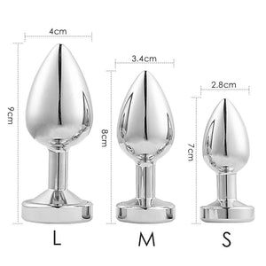 Colourful Light Anal Three Sizes Stainless Steel Metal Butt Plug