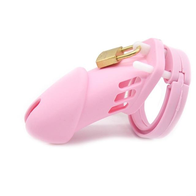 Soft Silicone Male Locking Chastity Device Penis Cage Cock Rings