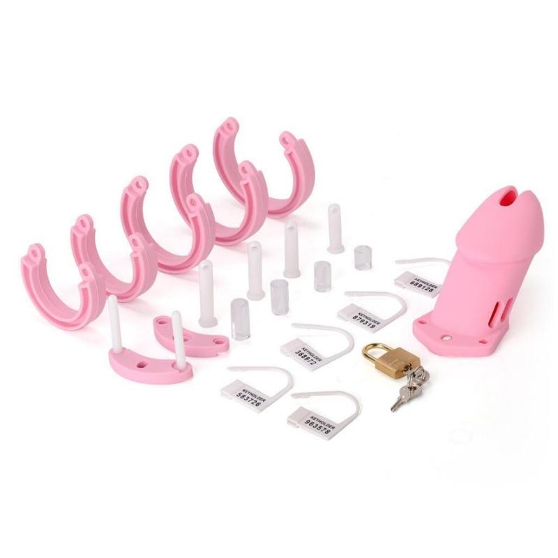 Soft Silicone Male Locking Chastity Device Penis Cage Cock Rings