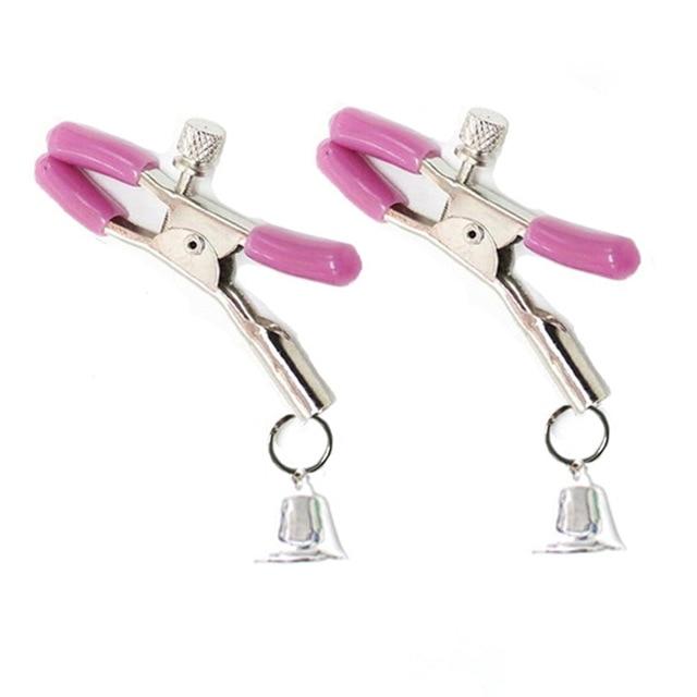 Sexy Adjustable Nipple Clamps With Silver Bells Breast Clips Bdsm Kink Fetish