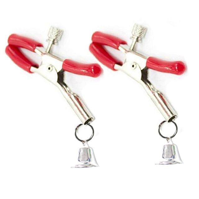 Sexy Adjustable Nipple Clamps With Silver Bells Breast Clips Bdsm Kink Fetish