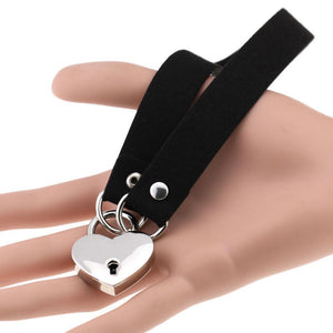 Bdsm Heart Pendant Locking Collar With Key Choker Necklace Slave Restraints