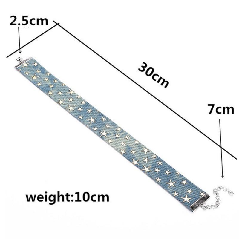 House Of Dasein Day Collar Blue Star Choker Distressed Denim Necklace Fetish Kink