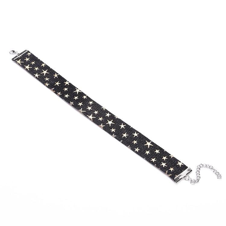 House Of Dasein Day Collar Blue Star Choker Distressed Denim Necklace Fetish Kink