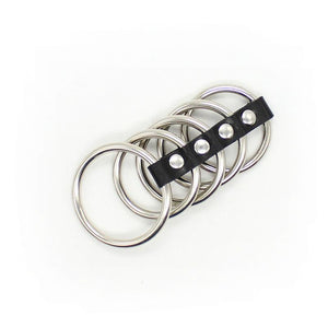 5 Metal Cock Rings Stainless Steel Penis Cage Male Chastity Device Bdsm