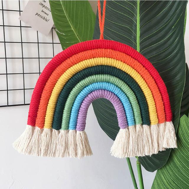 Macrame Rainbow Wall Hanging Home Decor