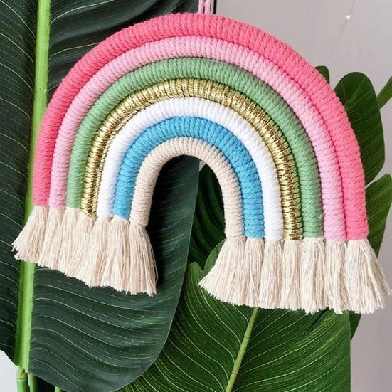 Macrame Rainbow Wall Hanging Home Decor