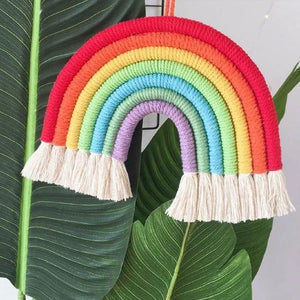 Macrame Rainbow Wall Hanging Home Decor