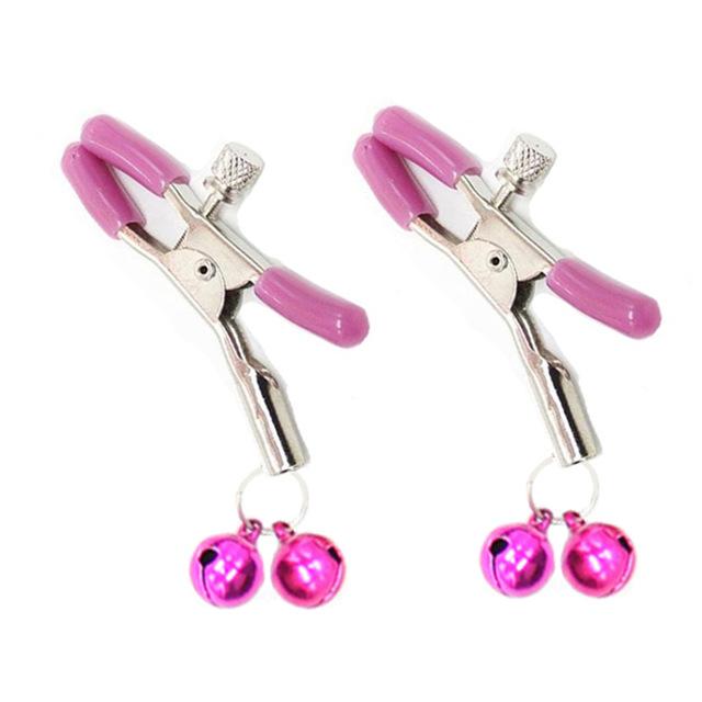 House Of Dasein Pink Double Bells Adjustable Nipple Clamps Bondage Restraints Bdsm Kink Fetish