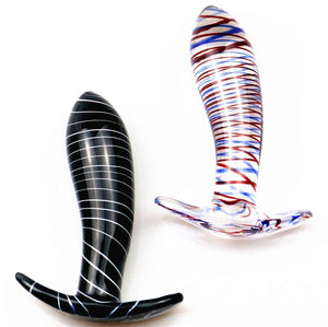 House Of Dasein Glass Black Multi Coloured Butt Plug Anal Play Fetish