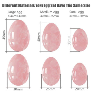 Yoni Egg Rose Quartz Jade Women Kegel Ben Wa Balls Crystal Bondage Kink Bdsm