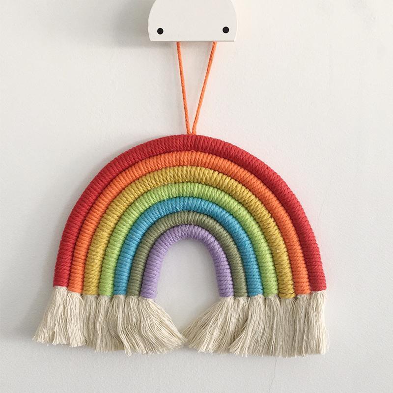 Macrame Rainbow Wall Hanging Home Decor