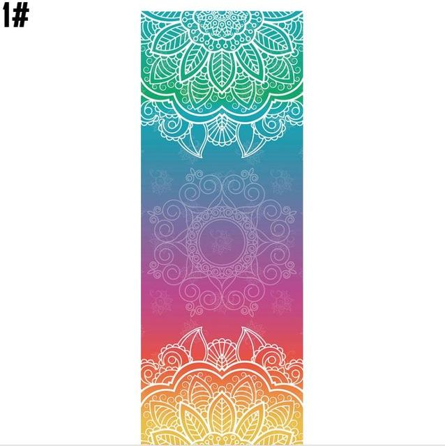 Colourful Mandala Yoga Towel Non Slip Portable Travel Pilates Blanket