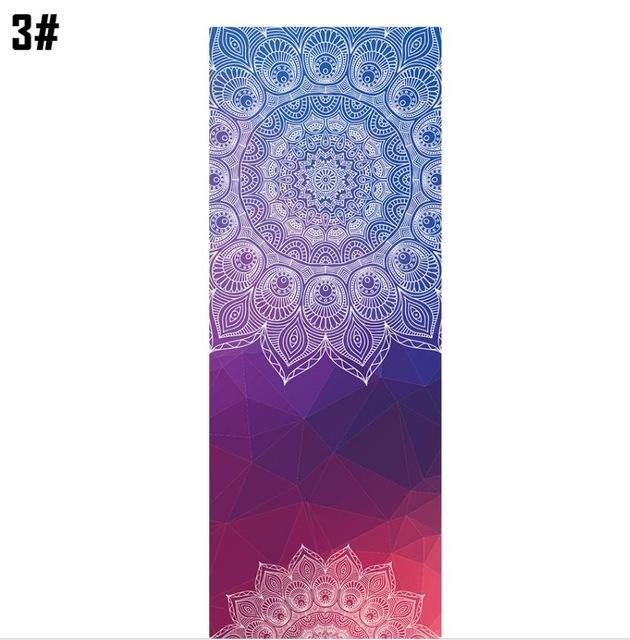 Colourful Mandala Yoga Towel Non Slip Portable Travel Pilates Blanket