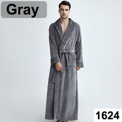 Long Warm Coral Fleece Plush Soft Winter Dressing Gown Men And Women