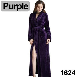 Long Warm Coral Fleece Plush Soft Winter Dressing Gown Men And Women