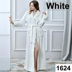 Long Warm Coral Fleece Plush Soft Winter Dressing Gown Men And Women