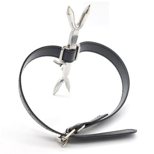 House Of Dasein Bdsm Stainless Steel Punishment Posture Collar Leather Fork Bondage Restraints