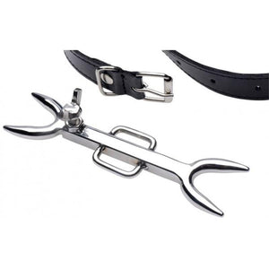 House Of Dasein Bdsm Stainless Steel Punishment Posture Collar Leather Fork Bondage Restraints