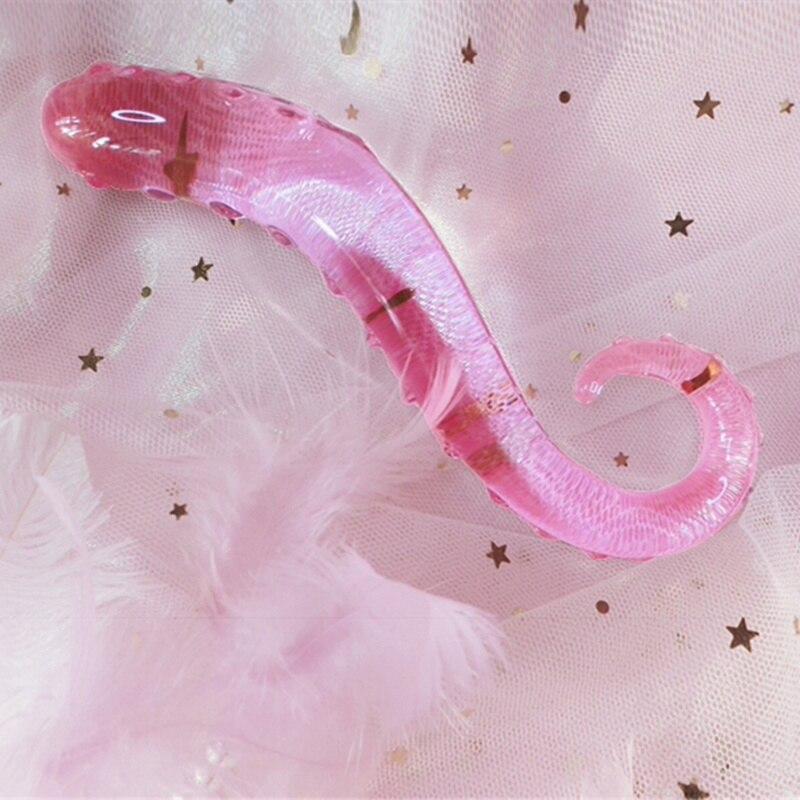 House Of Dasein Seahorse Crystal Pink Pyrex Glass Dildo Spot Simulator Sex Toy