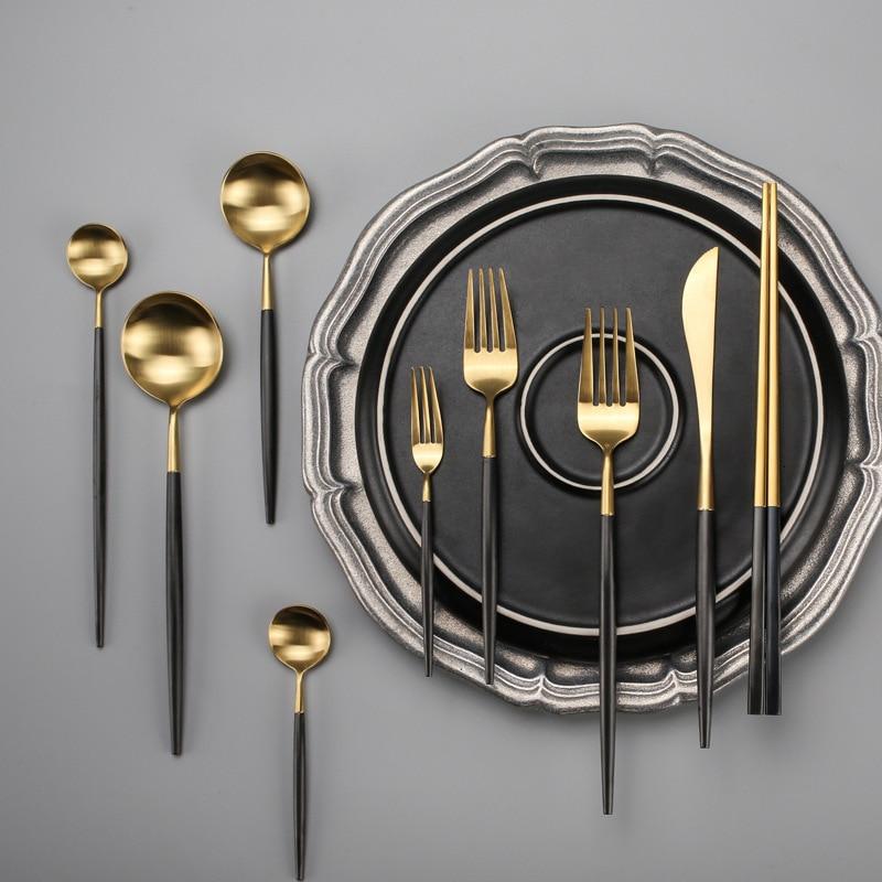 Gold Dipped Elegant Cutlery Flatware