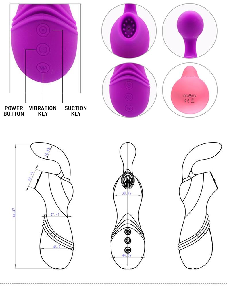 12 Speed Clitoral Stimulator Air Suction Mini Sucking Vibrator Sex Toy Waterproof