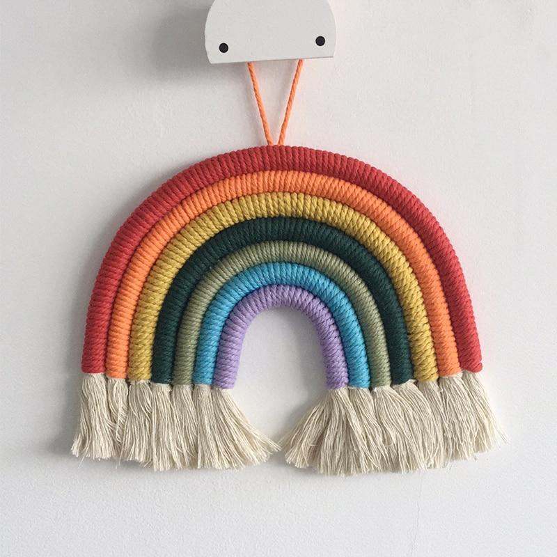 Macrame Rainbow Wall Hanging Home Decor