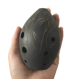 8 Holes Black Clay Xun Chinese Musical Instrument For Beginners