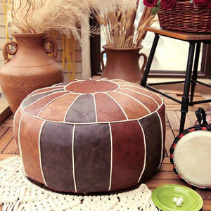 Moroccon Leather Pouf Cover