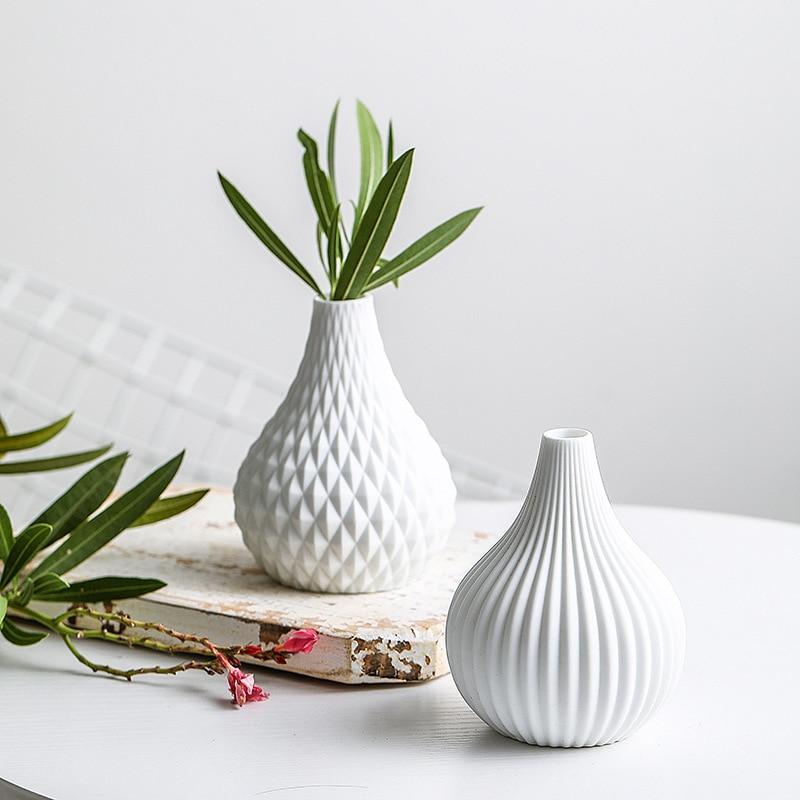 White Teardrop Vase Simple Home Decor