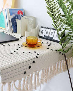 Nordic Cotton Linen Woven Rug Bedroom Bedside Blanket Tassel Door Mat Porch Living Room Table