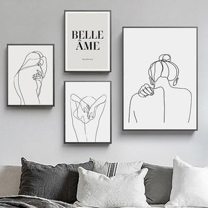 Abstract Feminine Beauty Minimalist Wall Art Unframed Canvas Print