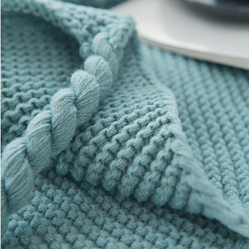 Long Tassel Knitted Blanket Throw