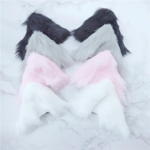 Lolita Cosplay Faux Fur Ears Hairclips Anime Neko Costume Clip Ddlg