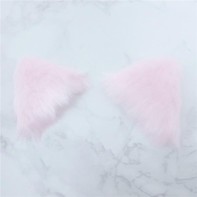 Lolita Cosplay Faux Fur Ears Hairclips Anime Neko Costume Clip Ddlg