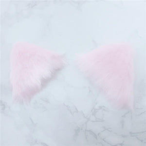 Lolita Cosplay Faux Fur Ears Hairclips Anime Neko Costume Clip Ddlg