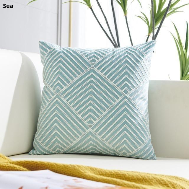 Modern Geometric Embroidered Velvet Cushion Covers Home Decor