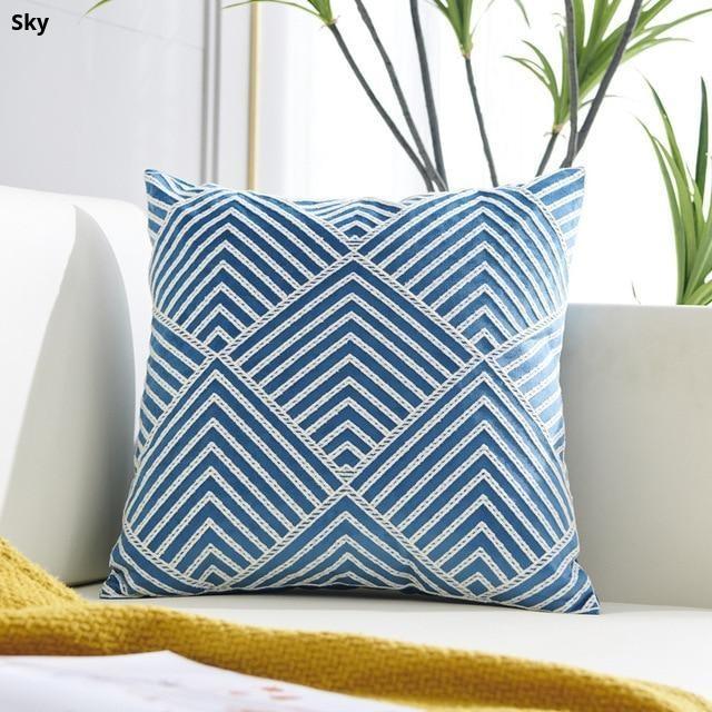 Modern Geometric Embroidered Velvet Cushion Covers Home Decor