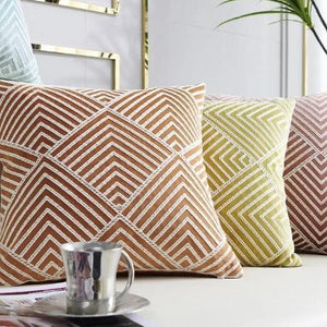 Modern Geometric Embroidered Velvet Cushion Covers Home Decor