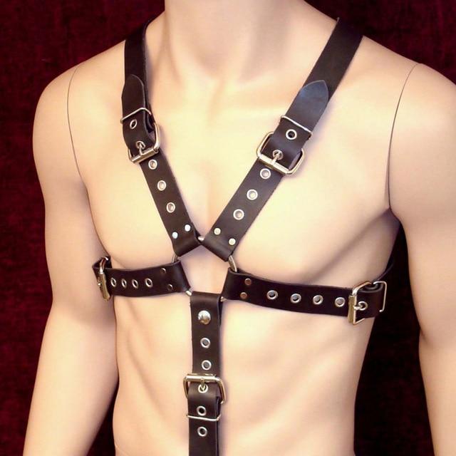 Adjustable Leather Mens Chest Harness Bdsm Bondage Restraint