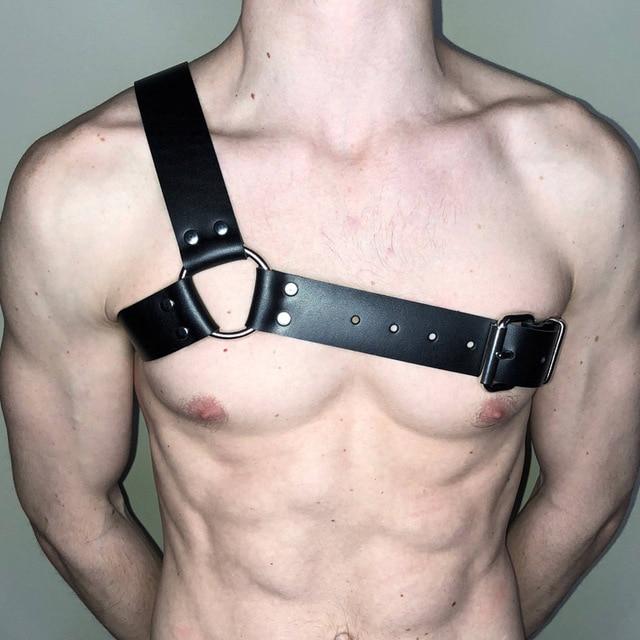 Adjustable Leather Mens Chest Harness Bdsm Bondage Restraint