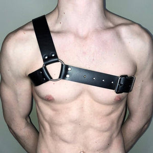 Adjustable Leather Mens Chest Harness Bdsm Bondage Restraint