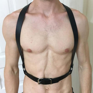 Adjustable Leather Mens Chest Harness Bdsm Bondage Restraint