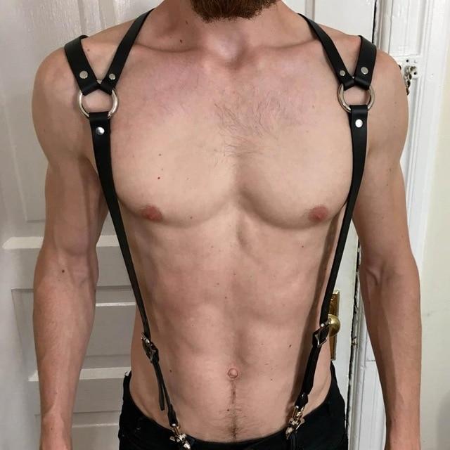 Adjustable Leather Mens Chest Harness Bdsm Bondage Restraint