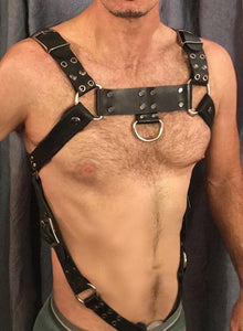 Adjustable Leather Mens Chest Harness Bdsm Bondage Restraint