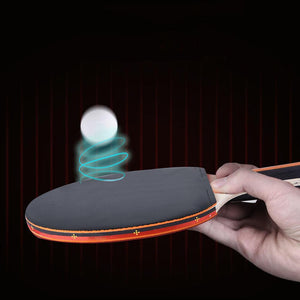 Pair Of Table Tennis Bats Ping Pong Paddle Racket Set With 3 Balls Home Fitness