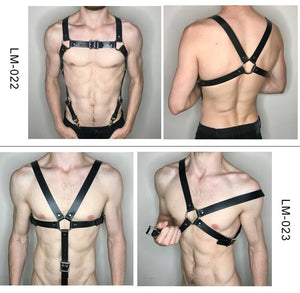 Adjustable Leather Mens Chest Harness Bdsm Bondage Restraint