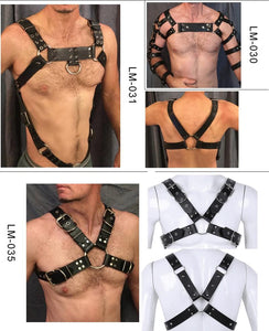 Adjustable Leather Mens Chest Harness Bdsm Bondage Restraint