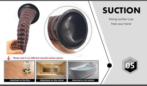 House Of Dasein Faak 25Cm Silicone Dildo Butt Plug Anal Sex Toy Brown Pink 5.2Cm Thick