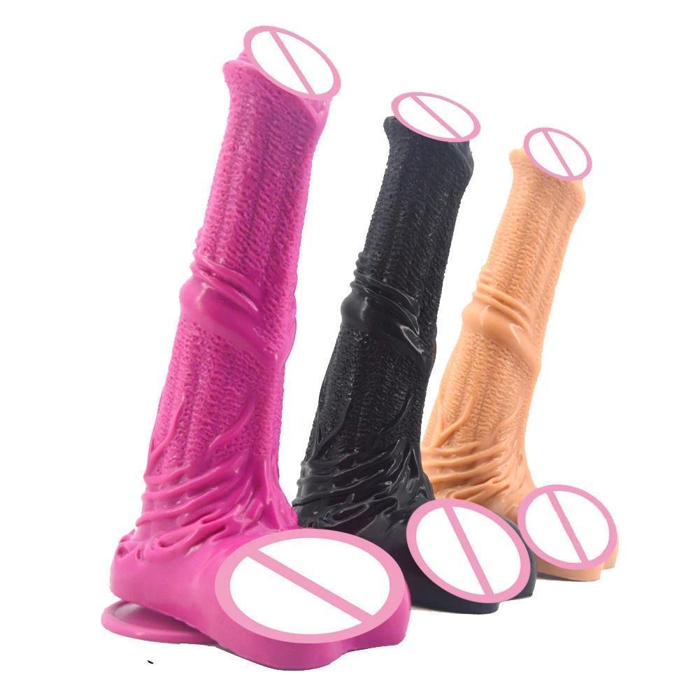 Faak 25Cm Silicone Dildo Big Sex Toy 4.8Cm Thick Butt Plug Anal Pink